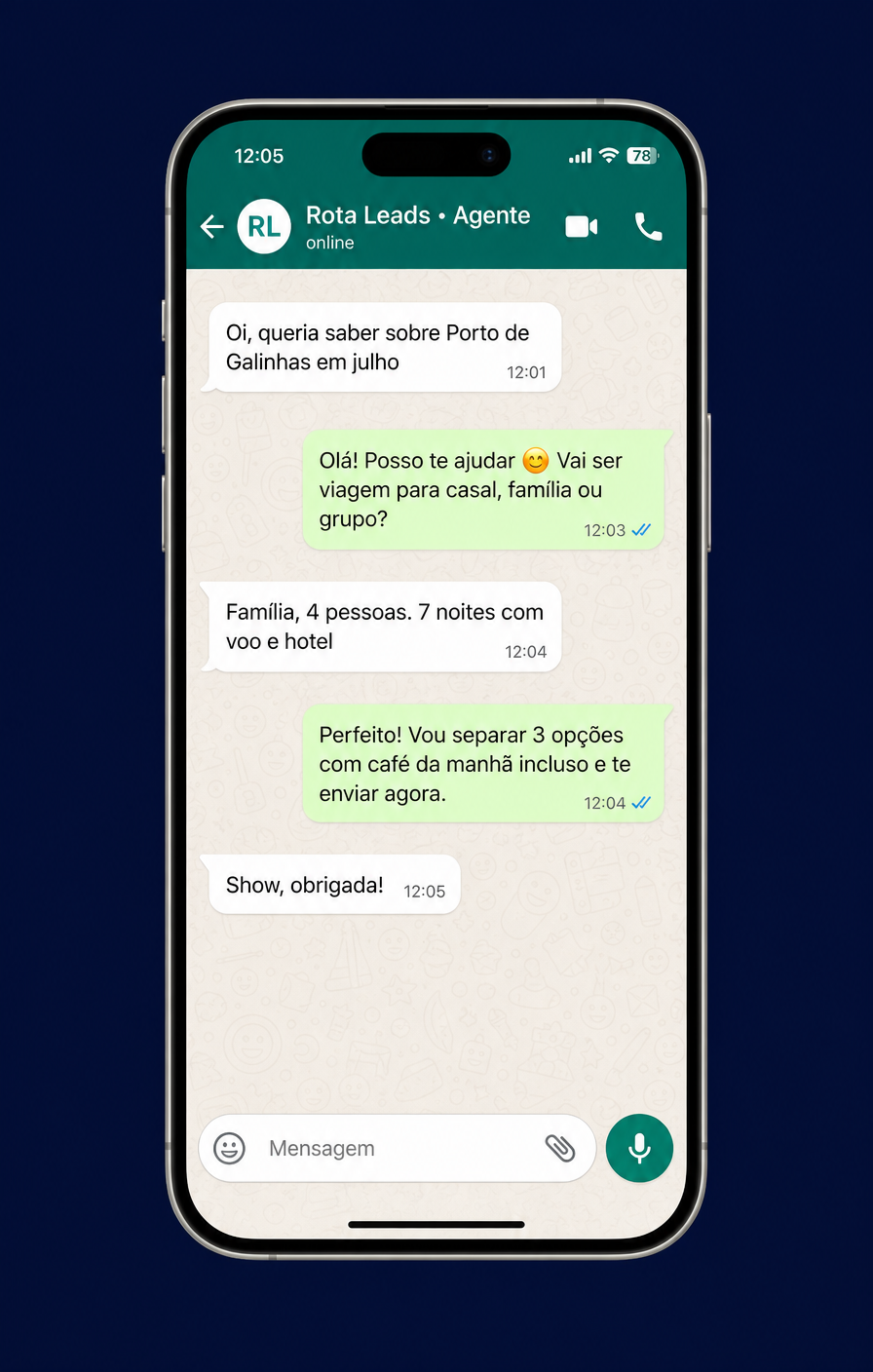 Agente Comercial atendendo no WhatsApp